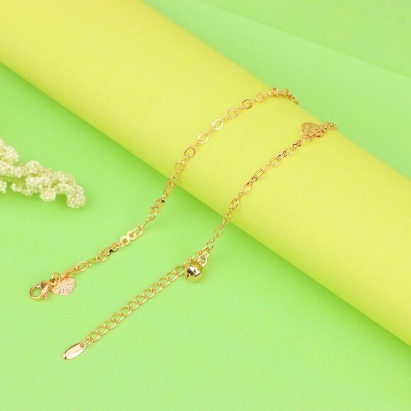 "Rose Gold Anklet with Charms & Bell, XPAL1179 - Picture 2 of 12